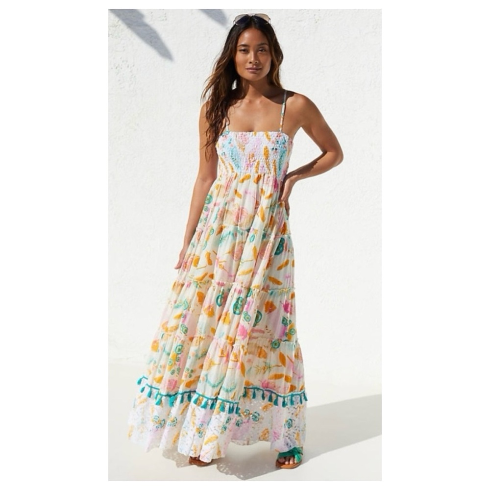 NWT Anthropologie Barok Parisa Tiered Maxi Dress  Size M/L